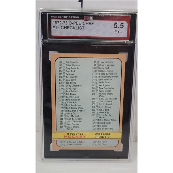 1972-73 O-Pee-Chee OPC | #19 | Checklist | graded 5.5 EX+