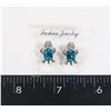 Image 1 : NEW SILVER TONE TURQUOISE AND CLEAR RHINESTONE