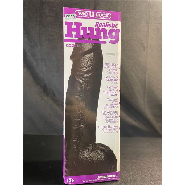 Lot of 1 Doc Johnson Realistic Hung Code Black XL Sex Toy/12-Inch Dildo - Brand New