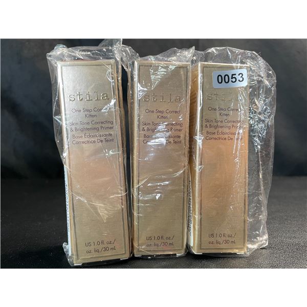 Lot of 3 Stila One Step Correct Kitten Skin Tone Correcting & Brightening Primers - Brand New