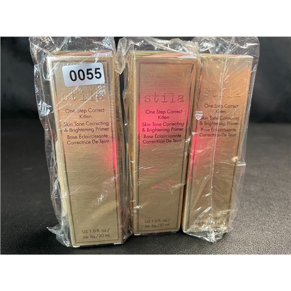Lot of 3 Stila One Step Correct Kitten Skin Tone Correcting & Brightening Primers - Brand New