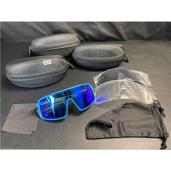 Lot of 3 Sets of Sports Glasses with Cases - Brand New