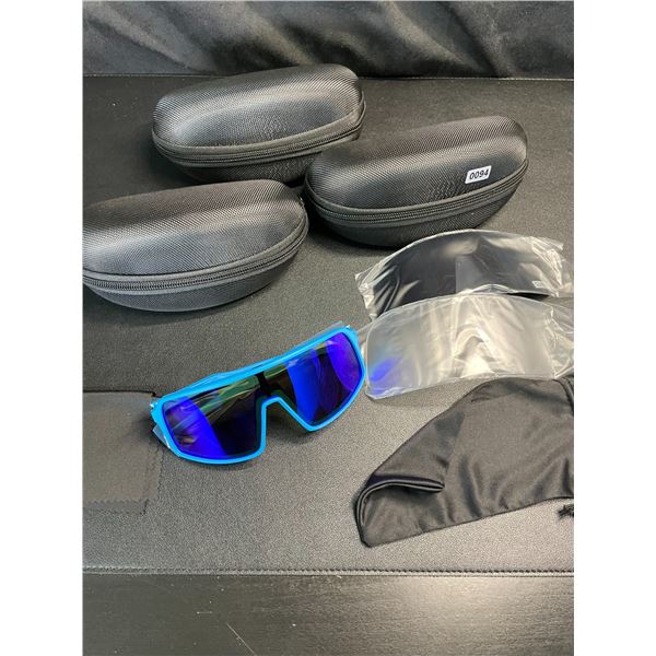 Lot of 3 Sets of Sports Glasses with Cases - Brand New