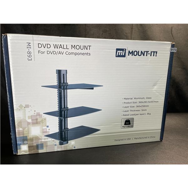 Lot of 1 Floating Wall Mounted Shelf for Components (Consoles/DVD's/TV Boxes) - Holds up to 17.6lbs