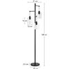 Image 2 : Lot of 1 Vonluce Industrial Modern Style Tree Floor Lamp with 3 LED Bulbs - 64 inch Tall - New