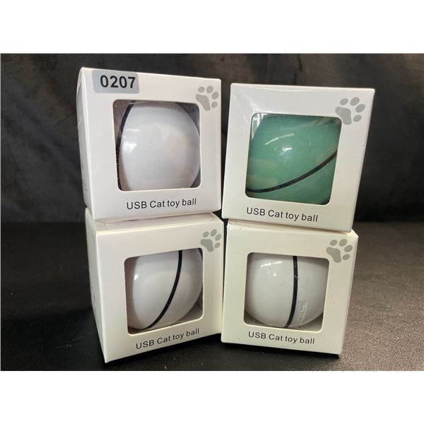 Lot of 4 Smart USB Rechargeable Cat Toy Balls - Brand New