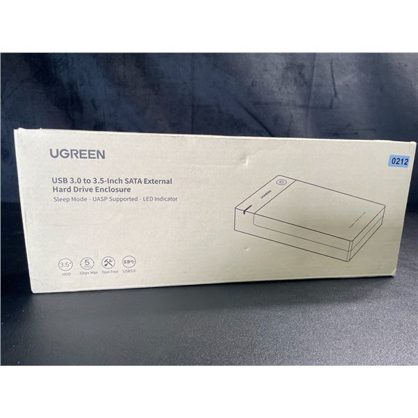 Lot of 1 Ugreen USB 3.0 to 3.5 inch SATA External Hard Drive Enclosure