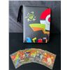 Image 4 : Lot of 1 Binder of Authentic Pokemon Trading Cards (100 Cards) + 6 Metal Fan Art Cards