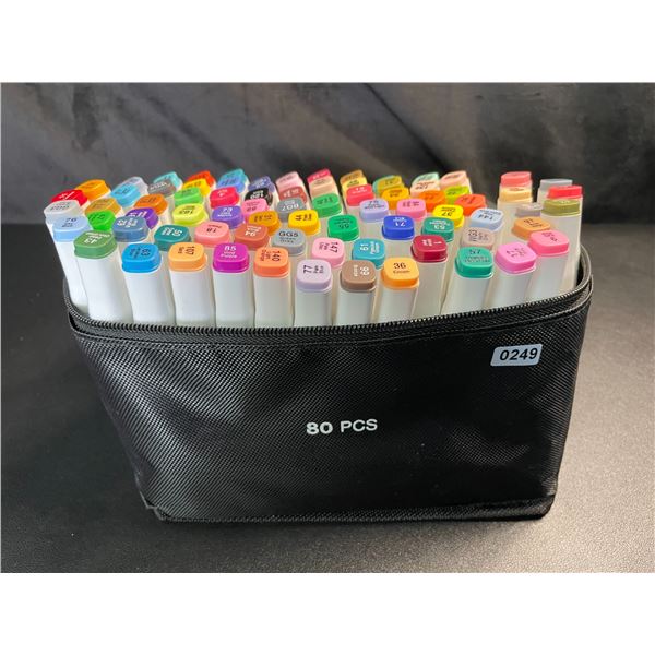 Lot of 1 Multi-Pack of Alcohol Dual-Tip Aritst/Sketch Markers - 80 PCS/Colours - Brand New!