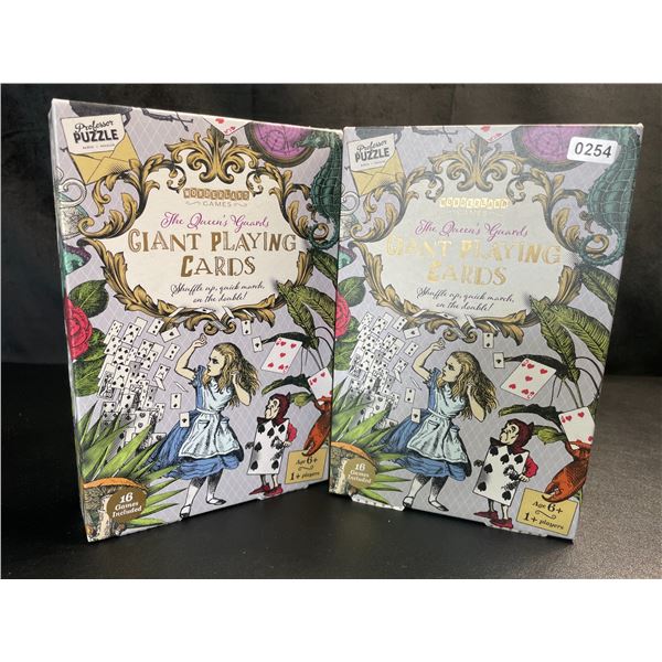 Lot of 2 Sets of Wonderland Games The Queens' Guards Giant Playing Cards - New