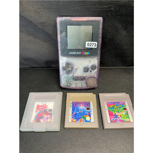 Lot of 1 Nintendo Gameboy Color with 3 Games - Used - Works - Great Shape! (Great for Collectors!)