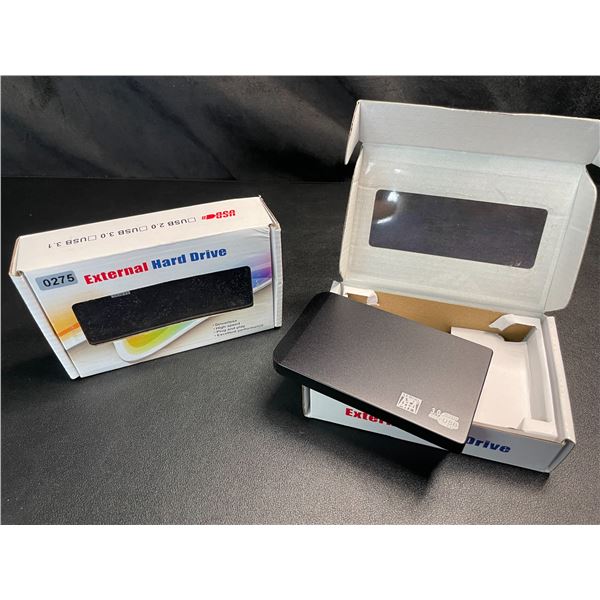 Lot of 2 Portable 2TB Plug and Play External Hard Drives - Brand New
