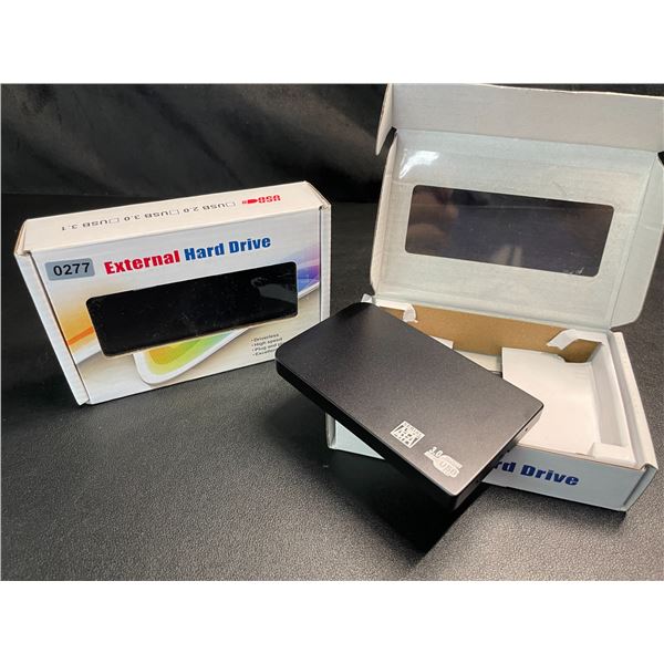 Lot of 2 Portable 2TB Plug and Play External Hard Drives - Brand New
