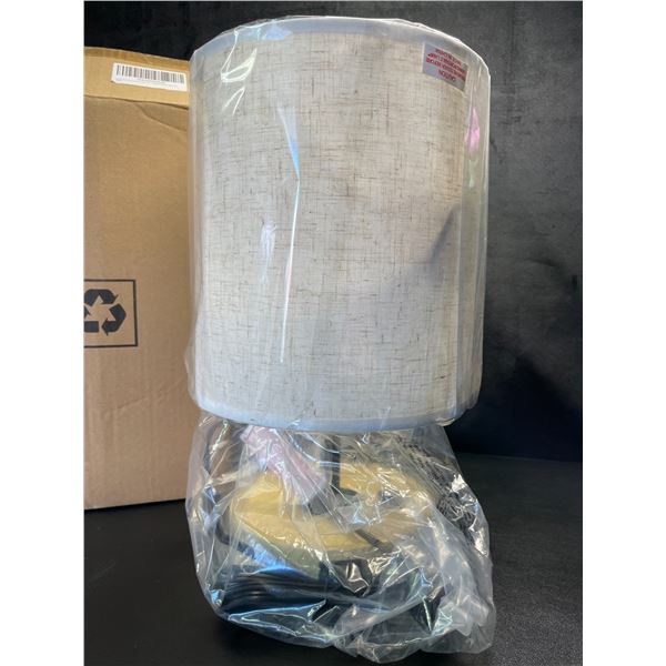 Lot of 2 Modern Style Table Lamps with Dual USB Charging Bases - Brand New!