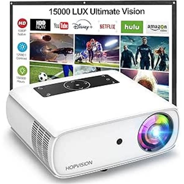 Lot of 1 Hopvision LED Full HD Projector (Model: JQ818A) - Brand New!