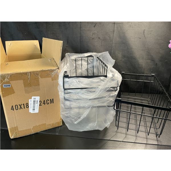 Lot of 1 Box of Metal Pantry/Kitchen Storage Baskets - 14x7x6 inch - Brand New! (5PCS)