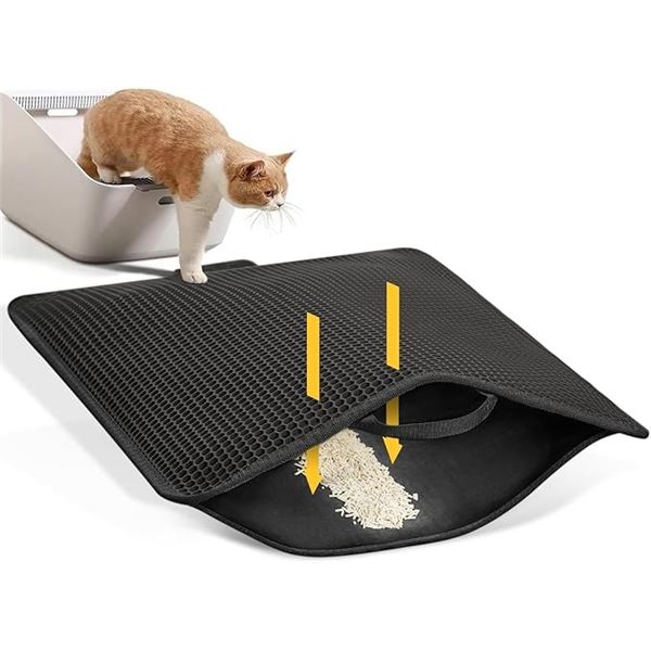 Lot of 2 Honeycomb Design Double-Layer Trapping Cat Litter Mats - 24 x 18inch - Brand New!