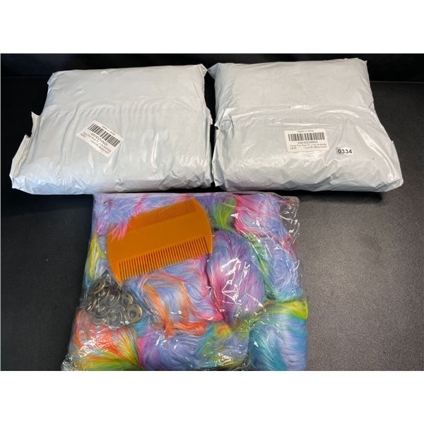 Lot of 3 Multi-Packs of Faux Fur Pom-Poms for Crafting/Knitting/Crochet - 12PCS each - New