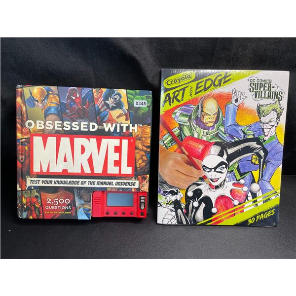 Lot of 2 Assorted Kids Superhero Books - Obsessed with Marvel & DC Comics Crayola Art & Edge
