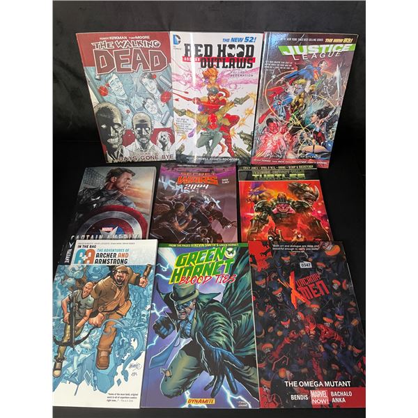 Lot of 9 Assorted Books - Marvel, TMNT,  Justice League, DC Comics, etc.