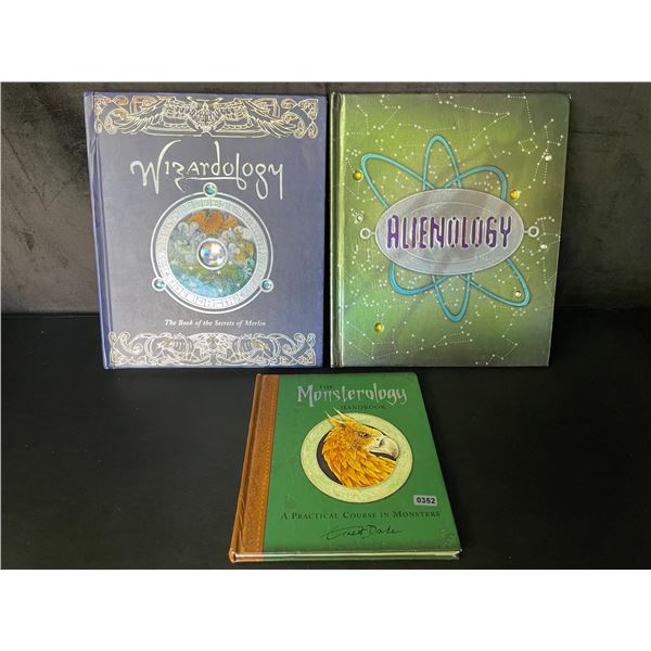 Lot of 3 Assorted Books - Wizardology, Alienology, & Monsterology