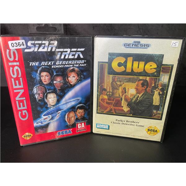 Lot of 2 Sega Genesis Video Games with Cases - Star Trek & Clue