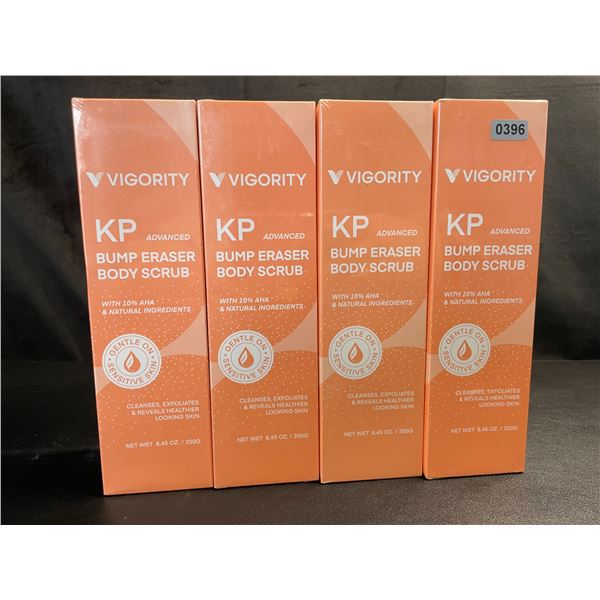 Lot of 4 Vigority KP Advanced Bump Eraser Body Scrubs - Cleanses/Exfoliates Skin - New Sealed