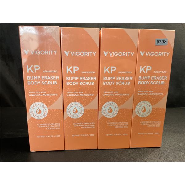 Lot of 4 Vigority KP Advanced Bump Eraser Body Scrubs - Cleanses/Exfoliates Skin - New Sealed