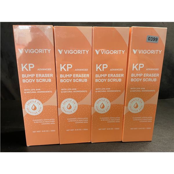 Lot of 4 Vigority KP Advanced Bump Eraser Body Scrubs - Cleanses/Exfoliates Skin - New Sealed