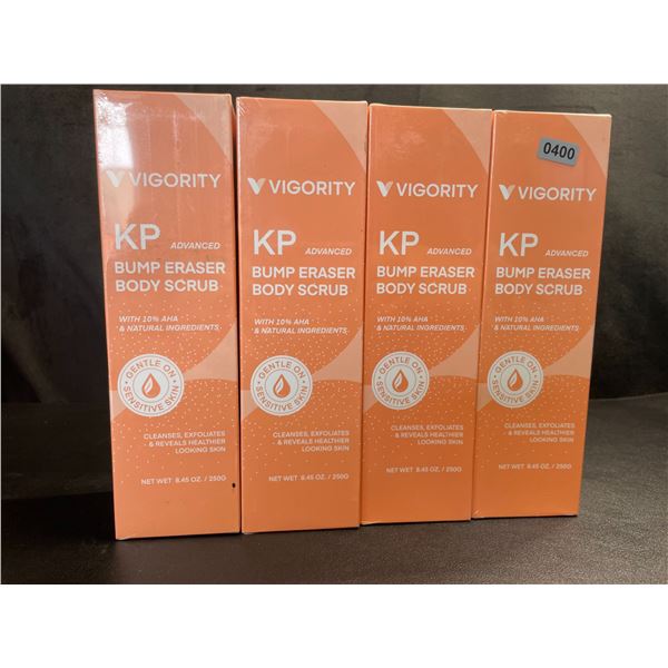 Lot of 4 Vigority KP Advanced Bump Eraser Body Scrubs - Cleanses/Exfoliates Skin - New Sealed