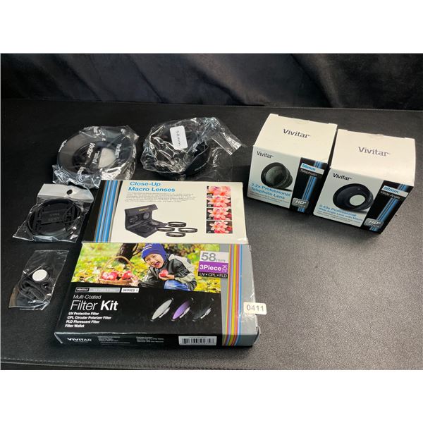 Lot of Vivitar Camera/Telephoto Lenses/Filter Kit - Brand New!