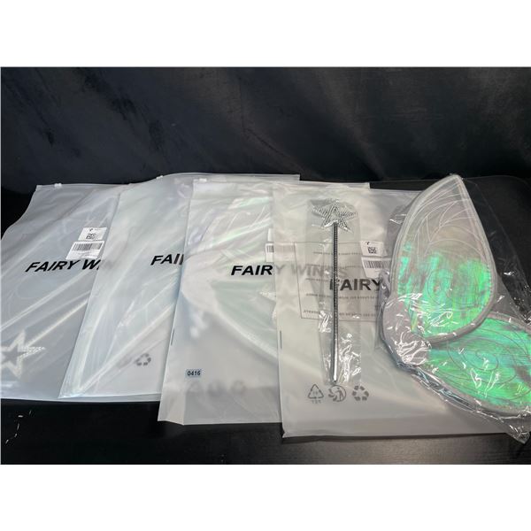 Lot of 4 Fairy Wing & Wand Dress-Up Sets for Kids - 18inch wings - New