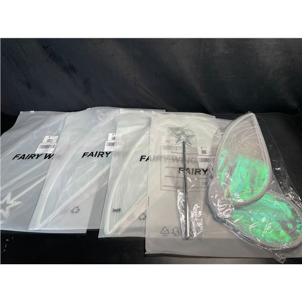 Lot of 4 Fairy Wing & Wand Dress-Up Sets for Kids - 18inch wings - New