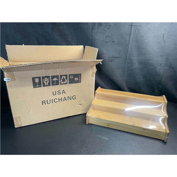 Lot of 1 Bamboo Wood Spice Rack - Brand New
