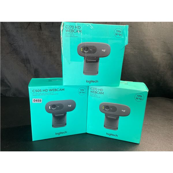 Lot of 3 Logitech Webcams