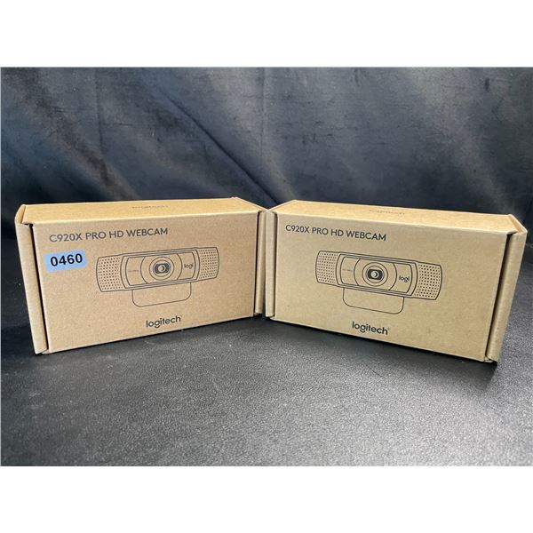 Lot of 2 Logitech C920X Pro HD Webcams
