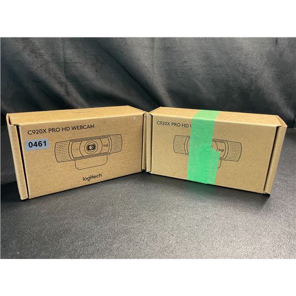 Lot of 2 Logitech C920X Pro HD Webcams