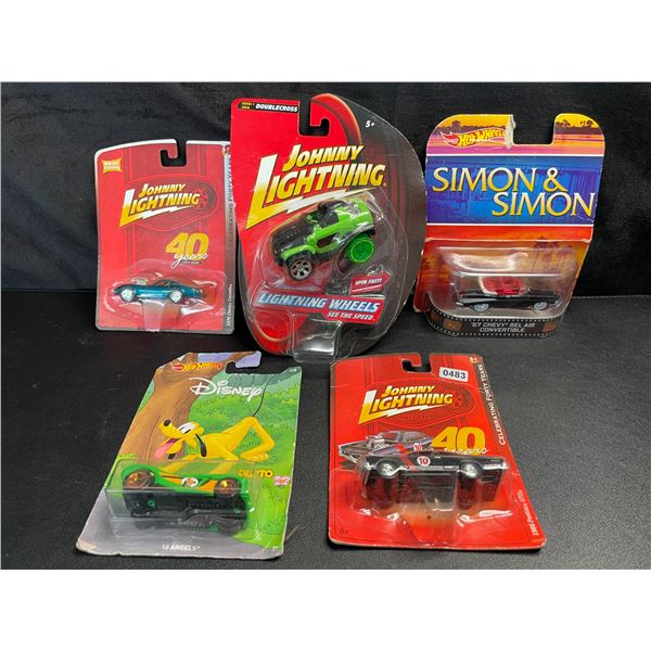 Lot of 5 Assorted Collectible Toy Cars - Johnny Lightning, Disney, etc.