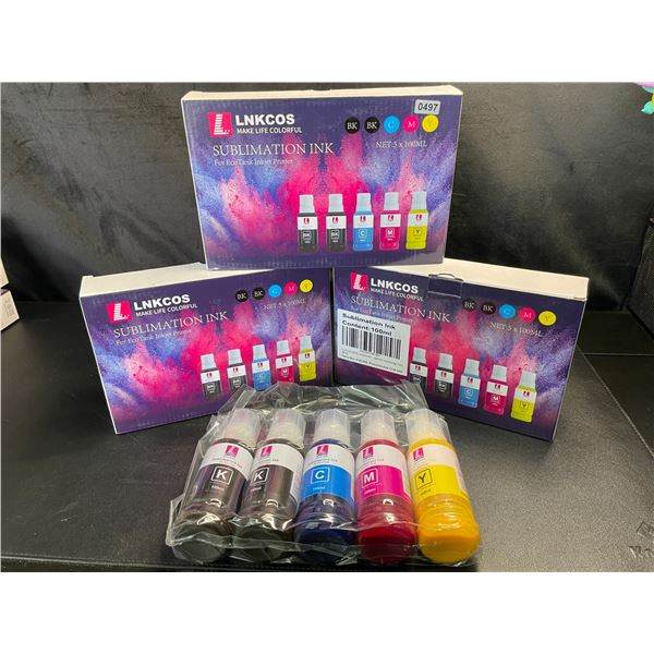 Lot of 3 Boxes of Sublimation Inks for Use with EcoTank Printers - Brand New!