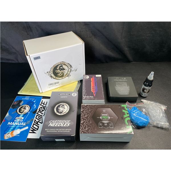 Lot of 1 Wormhole Tattoo Pen Kit (TK011) - Rotary Tattoo Machine Kit for Beginners - BRAND NEW!
