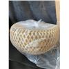Image 3 : Lot of 1 Bamboo Wicker Rattan Ceiling Lamp with Bulb -  Brand New