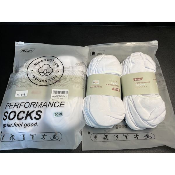 Lot of 2 Packs of Ruixue Mens Performance Invisible/No-Show Socks - 10 Pairs Per Pack/20 Total!