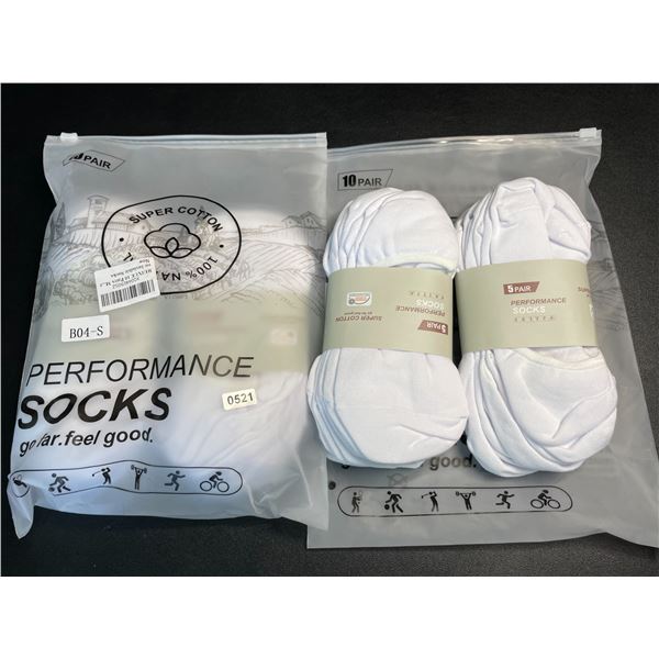 Lot of 2 Packs of Ruixue Mens Performance Invisible/No-Show Socks - 10 Pairs Per Pack/20 Total!