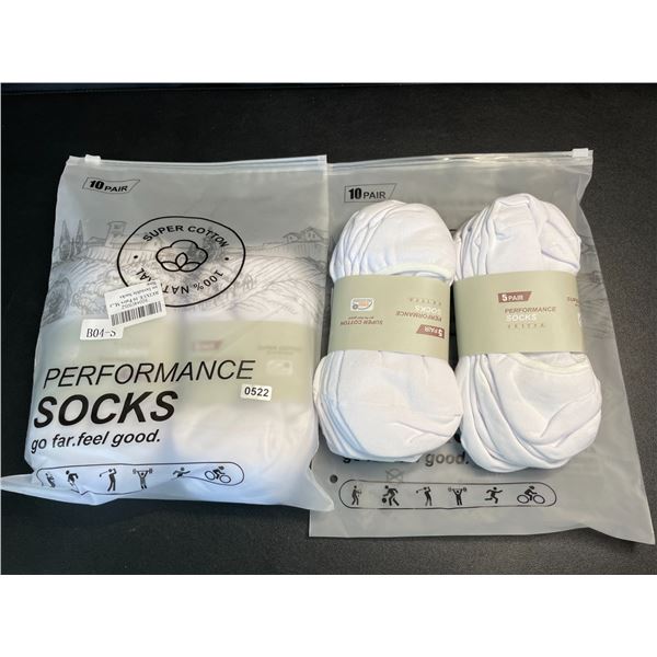 Lot of 2 Packs of Ruixue Mens Performance Invisible/No-Show Socks - 10 Pairs Per Pack/20 Total!