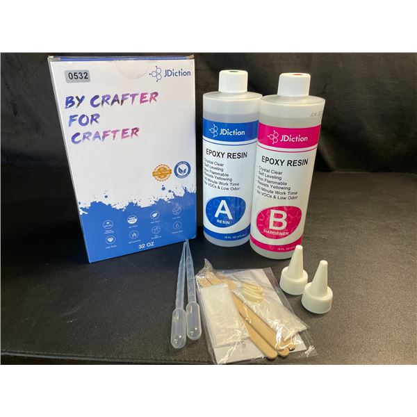 Lot of 1 Box of Crystal Clear Epoxy Resin - Part A & B - 32oz Kit - Brand New!