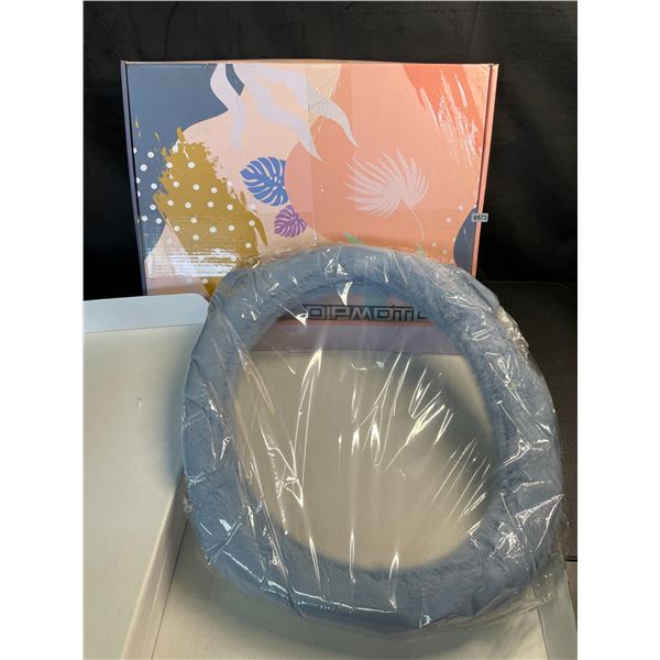 Lot of 2 Fuzzy Cat Ear Steering Wheel Covers - Blue Cat Design - Brand New!