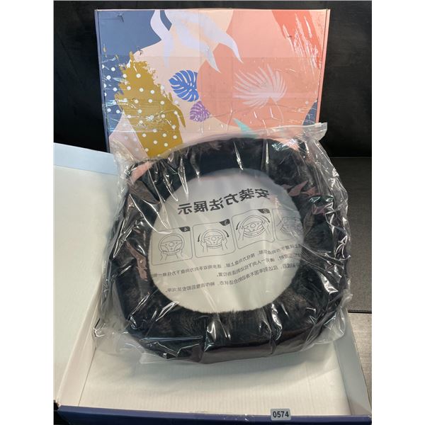 Lot of 2 Fuzzy Cat Ear Steering Wheel Covers - Black Cat Design - Brand New!