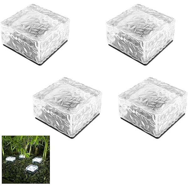 Lot of 1 Box of LED Solar Cube Lights w/ Sensor for Lawn/Gardens - (4Pack) Brand New!