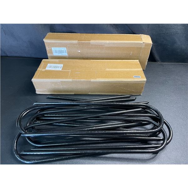 Lot of 2 Boxes of Trampoline Wind Stake Hooks - 12.9inch - Black - 10Pcs per box - New