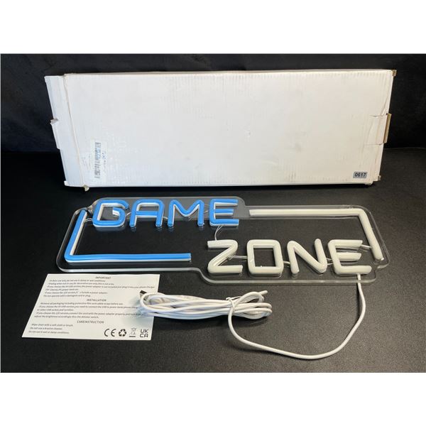 Lot of 1 "Game Zone" Neon/LED Sign Light - 15 Inch - USB Powered - New